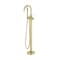 Kibi Circular Floor Mount Tub Filler With Hand Shower - Brushed Gold KTF301BG - alternate 1